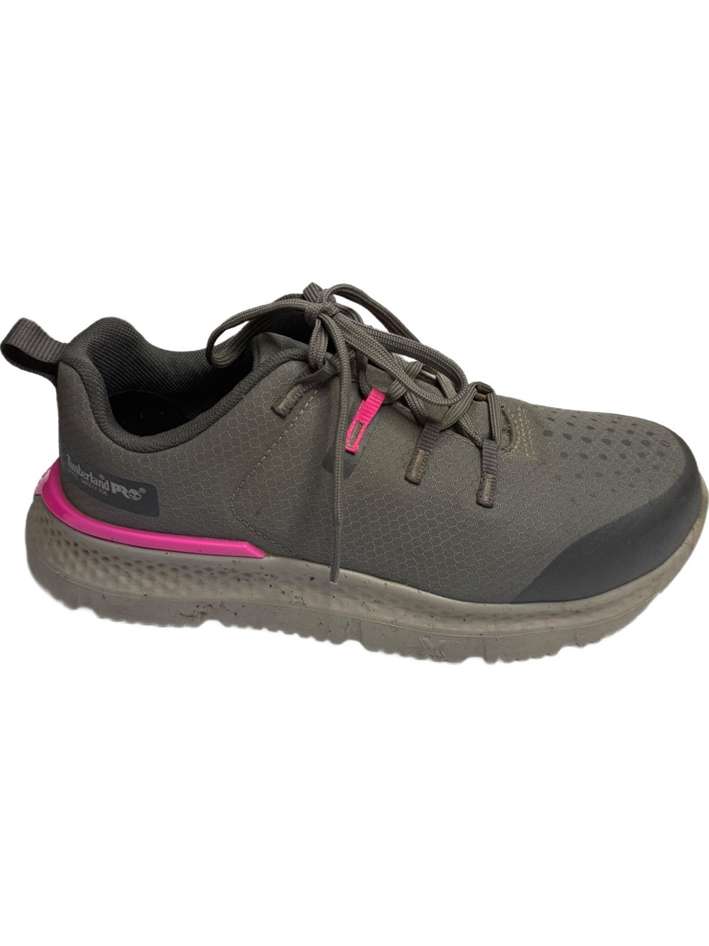 Timberland PRO Women's Gray Athletic Work Sneaker Pink Accent 8wide